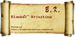 Blaskó Krisztina névjegykártya